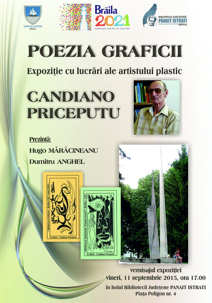 Vernisajul expoziției Poezia graficii, cu lucrări ale artistului plastic Candiano Priceputu